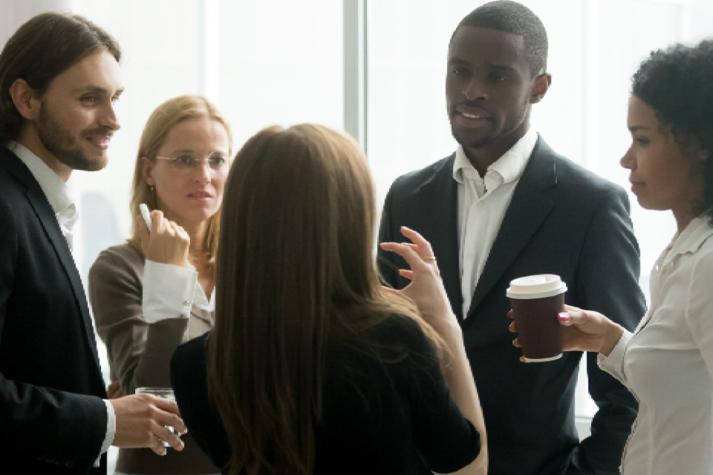 Group of professionals working together